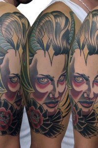 neo trad vampire countess tattoo by justin acca