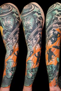 clint eastwood sleeve by justin acca from the western movie