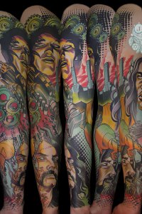 pink floyd colourful portrait sleeve by justin acca